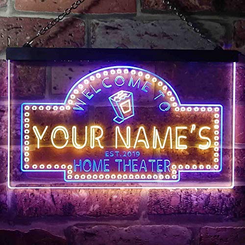 Personalized Movie Room Dual LED Neon Light Sign